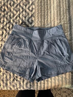 Athleta Light Blue High-Waist Athletic Shorts